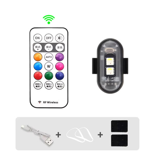 RGB Led Aircraft Strobe Lights Motorcycle Lights LED Flash Position Wireless Light Aircraft Airplane Helicopter Warning Lights